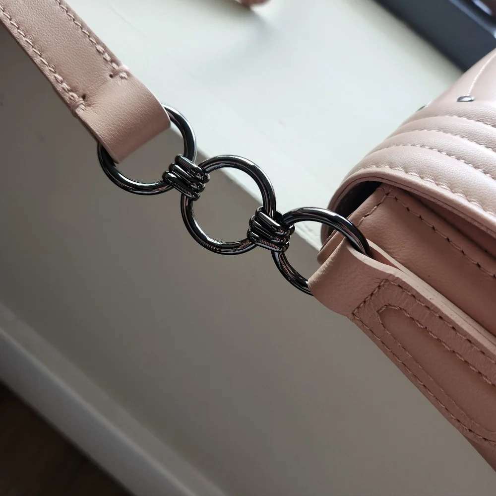 Longchamp Leathet Saddle Crossbody Bag in Blush Pink, Brand New - Picture 6 of 13